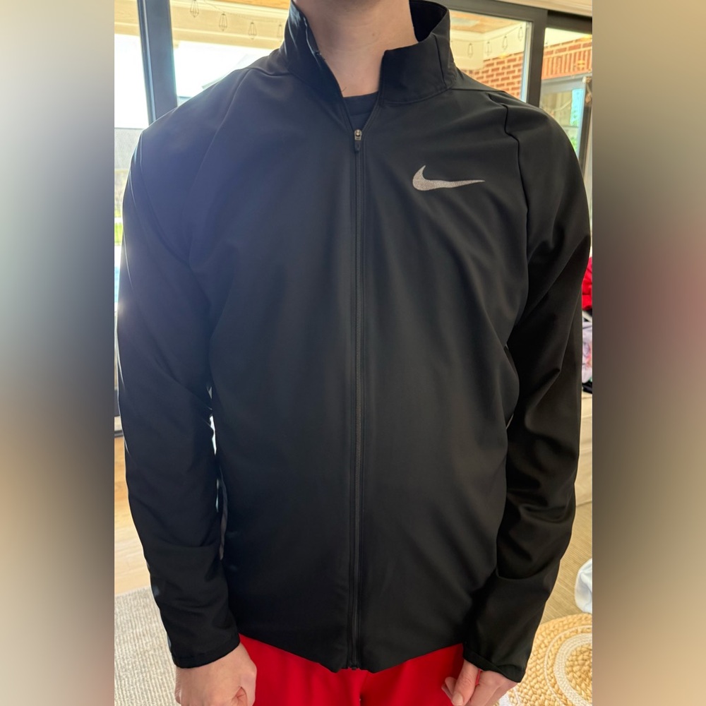 Nike Black Full-Zip Performance Jacket with Silver Swoosh